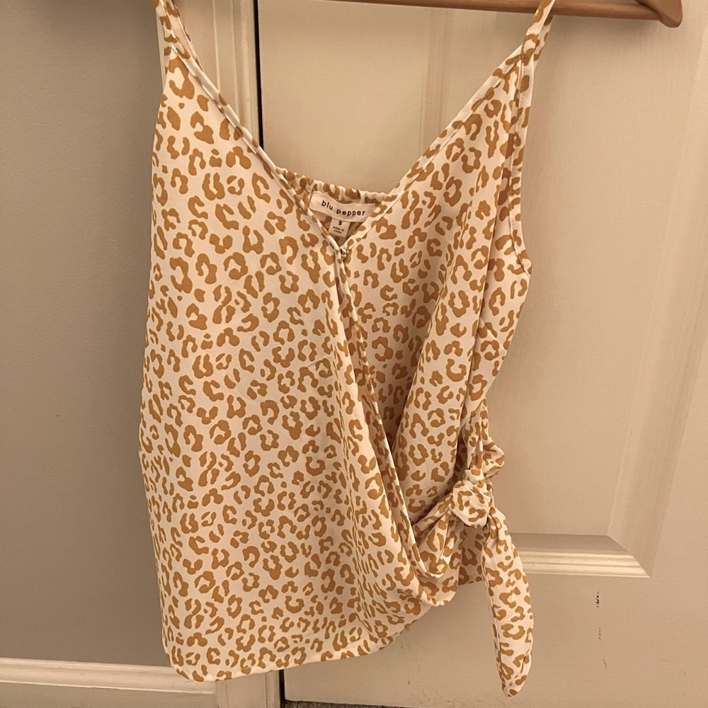 Blu Pepper faux wrap blouse with side tie